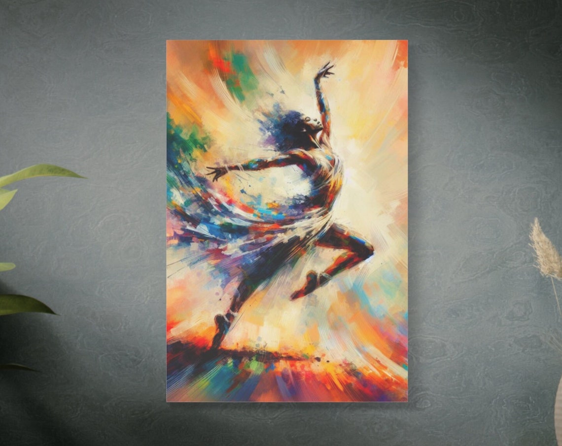 Colorful Woman Dancer Art Abstract Dancing Expressive Dance Choreography Painting Woman Dancing Wall Art Gift