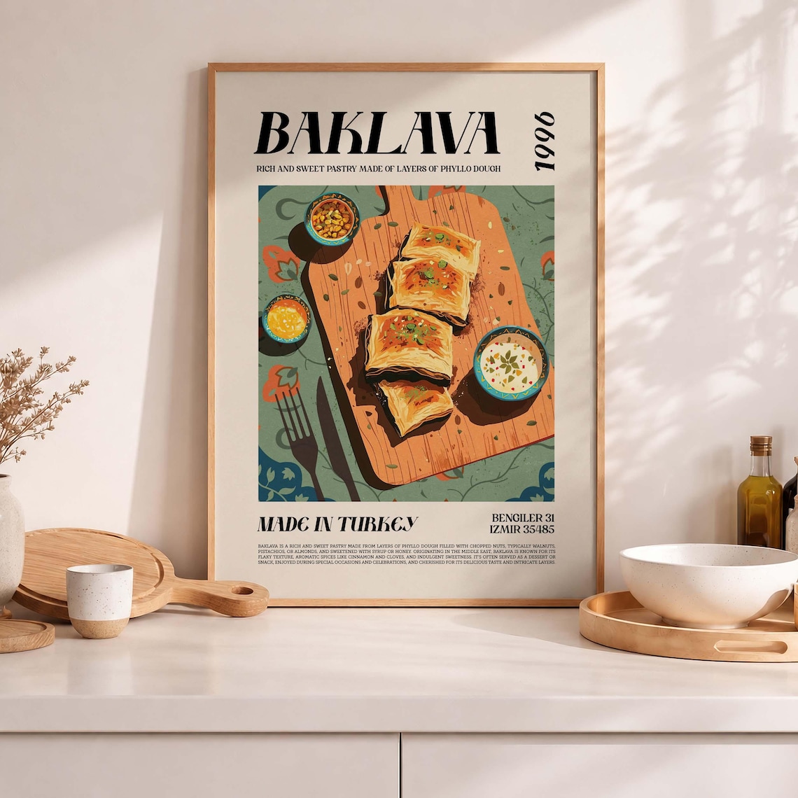 Turkey Baklava Kitchen Poster, Turkish Dessert