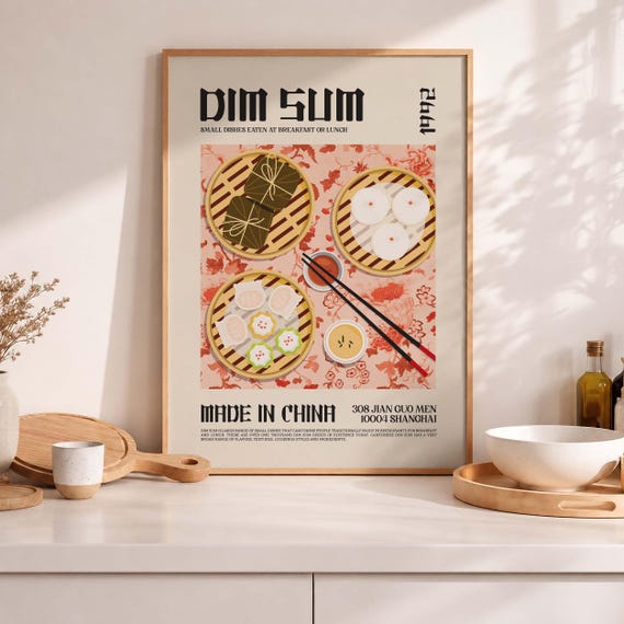 Dim Sum Food Art Print, China Poster