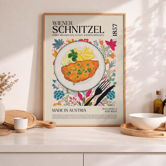 Wiener Schnitzel Crispy Veal Cutlet Austrian Specialty Poster