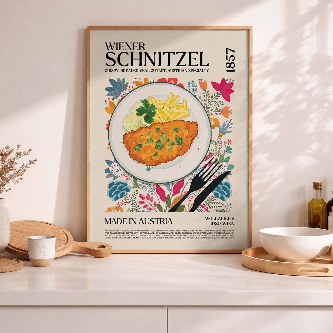 Wiener Schnitzel Crispy Veal Cutlet Austrian Specialty Poster
