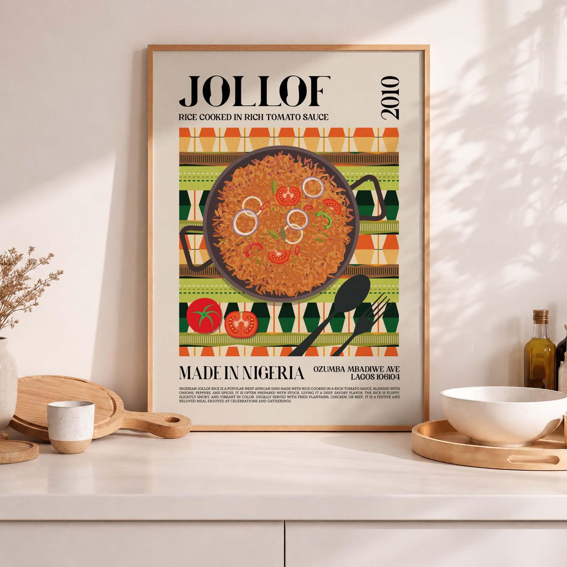 Jollof Rice Cooked In Rich Tomato Sauce Nigerian Kitchen Poster