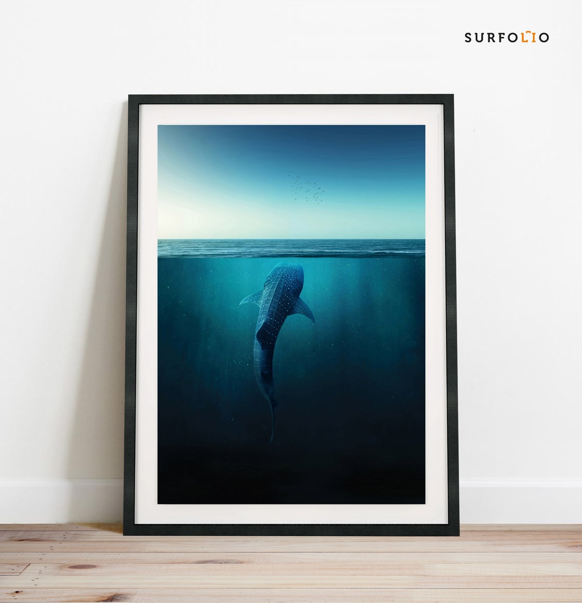 Whale Shark Art Print, Ocean Wall Decor