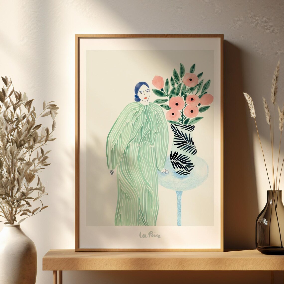 La Poire Art Deco Abstract Floral Art Print