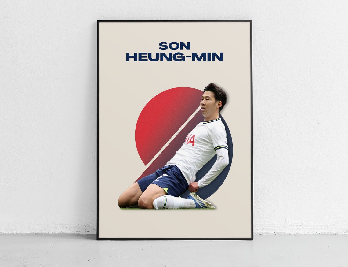 Son Heung Min Tottenham Hotspur Knee Slide Celebration Poster