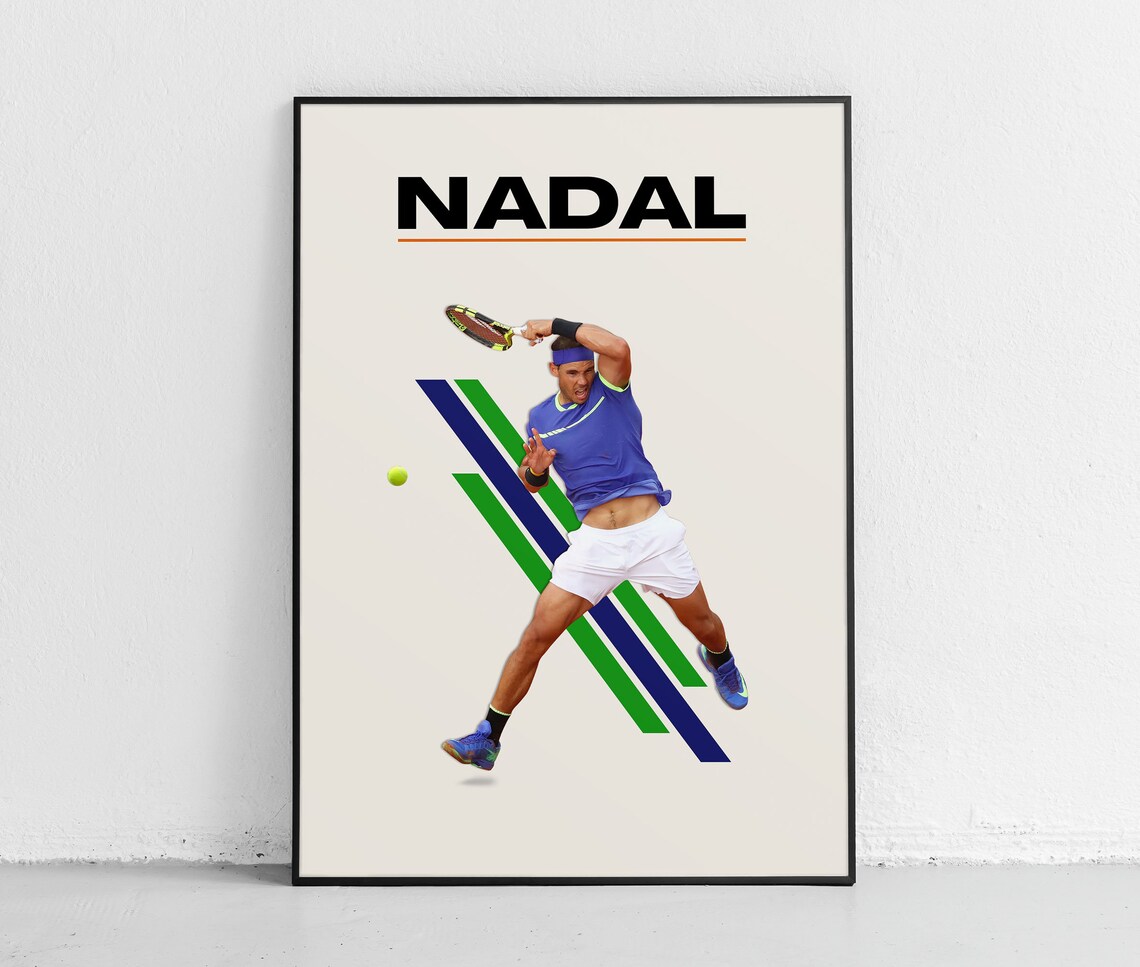 Rafael Nadal Tennis Champion Forehand Action Minimalist Poster
