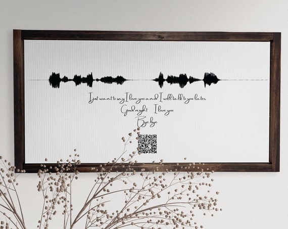 Soundwave Art, Custom Voicemail Gift for Loss
