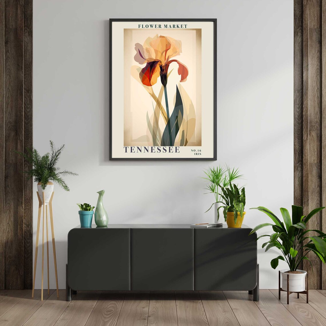 Tennessee Iris Translucent Warm Bloom Botanical Flower Market Poster - Image 3