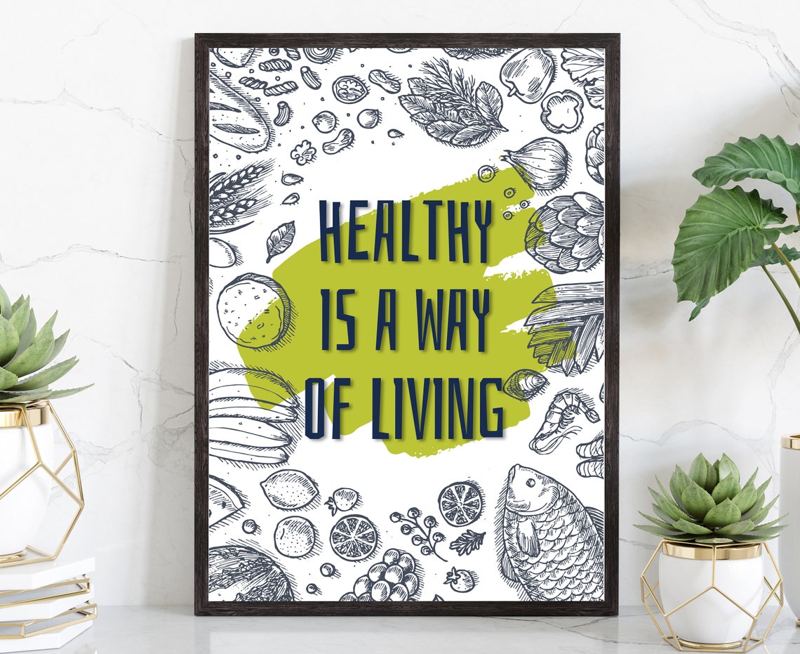 Healthy Is A Way Of Gym Poster Gym Quote Home Gym Home Gym Dcor Home Gym Poster Inspired Poster Fitness Dcor Motivational Quote