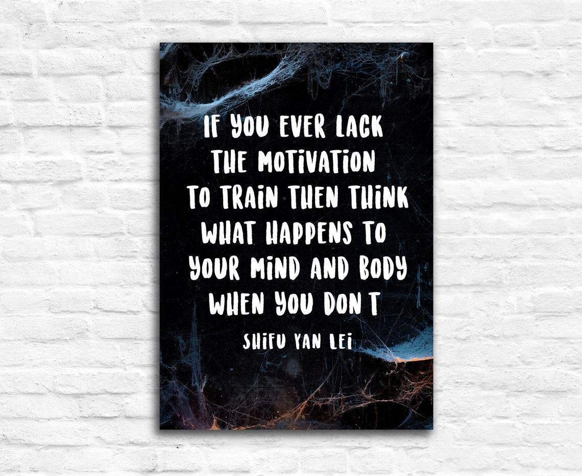 Shifu Yan Lei Motivation Quote Dark Gym Motivational Training Poster - Image 3