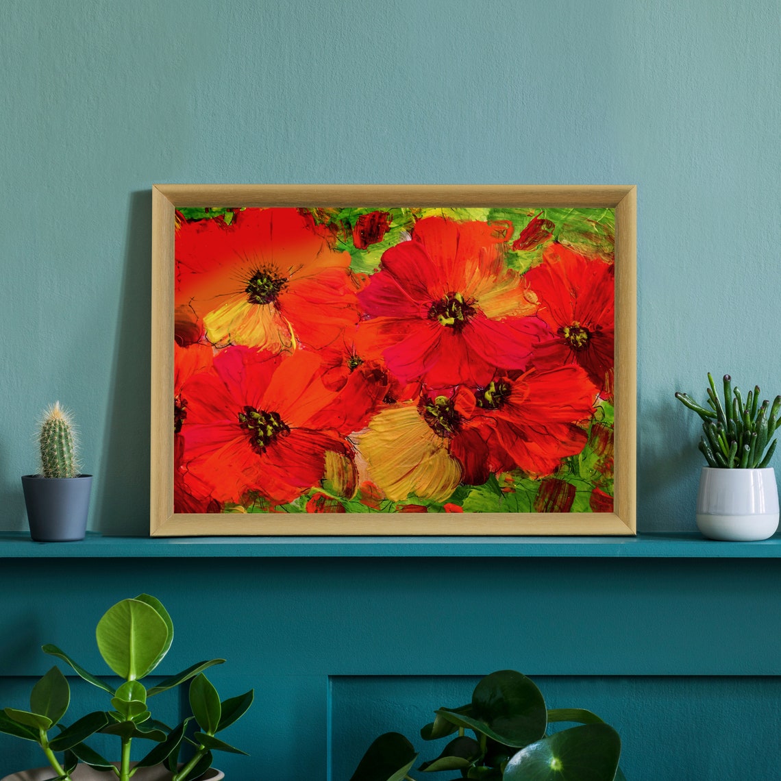 Flowers Oil Painting Flowers Still Life Poster Prints Flower Painting Prints Floral Texture Oil Painting Home Office Wall Art Decoration - Image 2