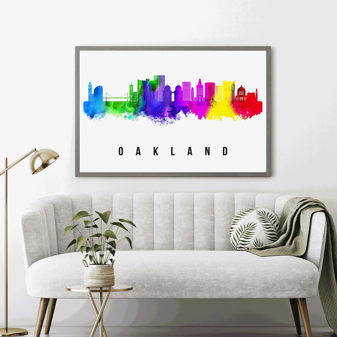 Oakland Skyline California Poster California Cityscape Painting Oakland California Poster Cityscape And Landmark Print Home Wall Art - Image 3