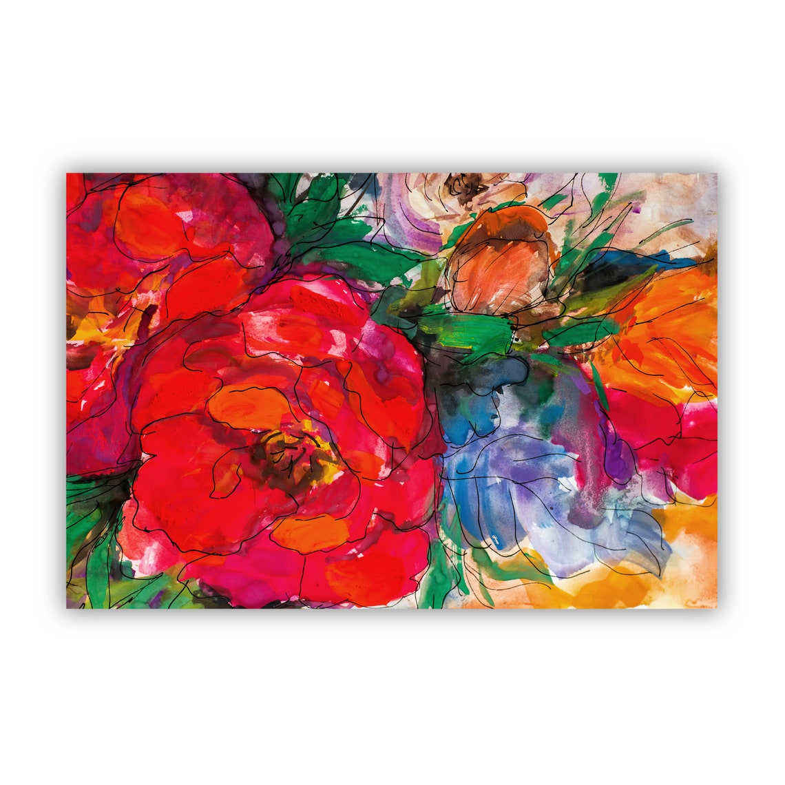 Flowers Oil Painting Flowers Still Life Poster Prints Flower Painting Prints Floral Texture Oil Painting Home Office Wall Art Decoration - Image 2