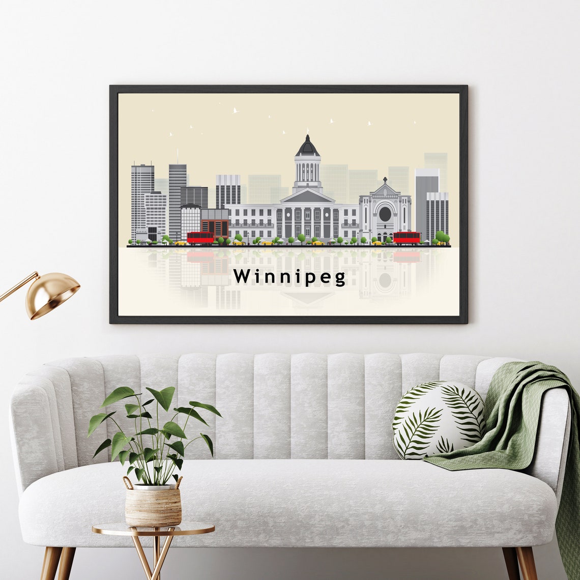 Winnipeg Canada Modern Skyline Illustration Landmarks Travel Poster - Image 3