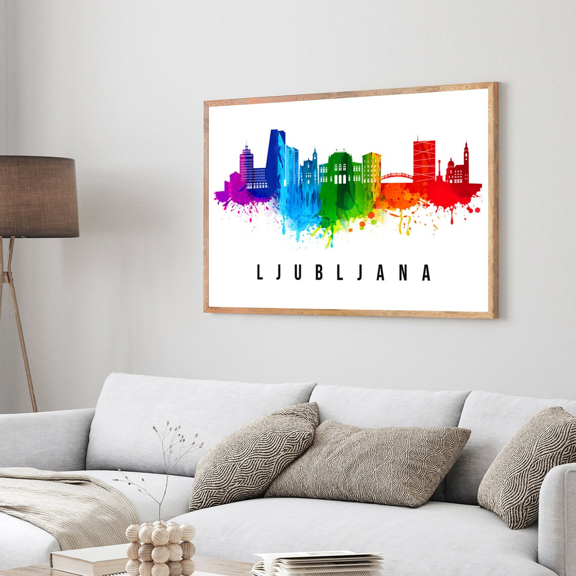 Ljubljana Slovenia Poster Skyline Cityscape Poster Slovenia Landmark City Illustration Poster Home Wall Art Office Wall Art - Image 3