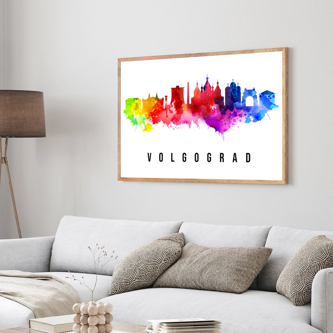 Russia Volgograd Poster Skyline Poster Cityscape Poster Russia Landmark City Illustration Poster Home Wall Art Office Wall Art - Image 3