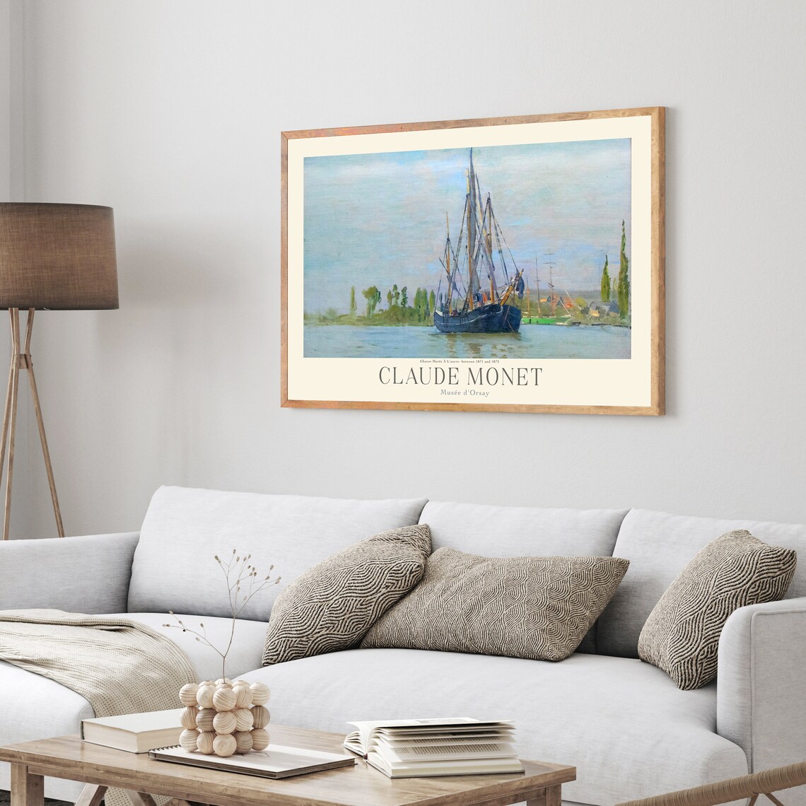 Claude Monet Chasse Maree Sailboat At Anchor Seine River Art Poster - Image 4