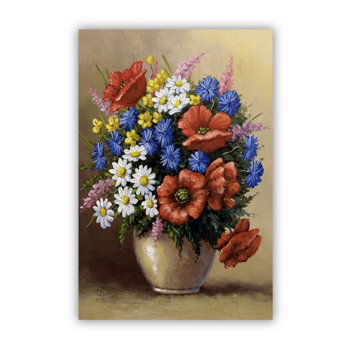 Flowers Oil Painting Flowers Still Life Poster Prints Flower Painting Prints Floral Texture Oil Painting Home Office Wall Art Decoration - Image 3