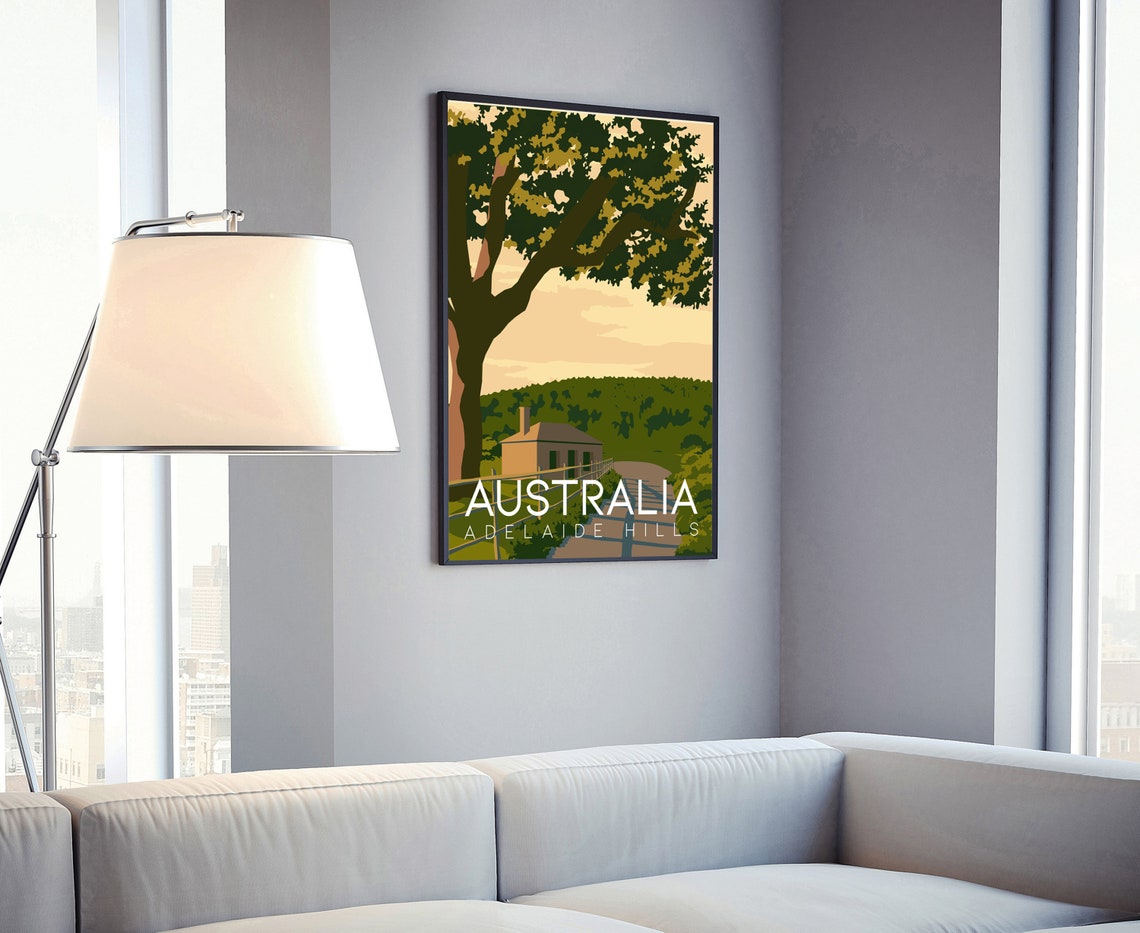 Australia Adelaide Hills Countryside Cottage Gum Tree Travel Poster - Image 4