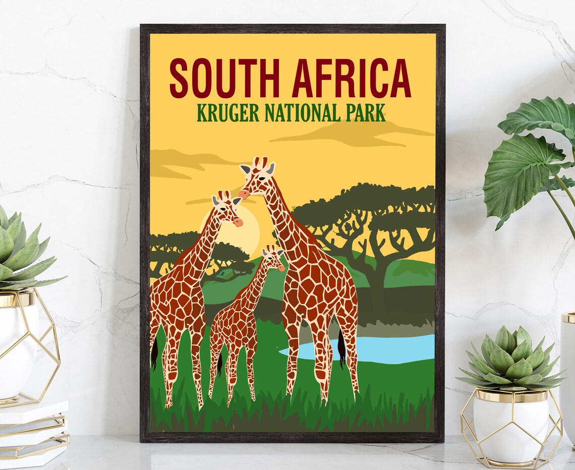 South Africa Travel Poster South Africa Cityscape And Landmark Poster Wall Art Home Wall Art Office Dorm School Wall Decorations