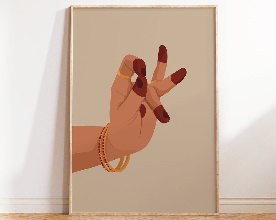 Katakaa Mukha Mudra Indian Dance Art Poster Print