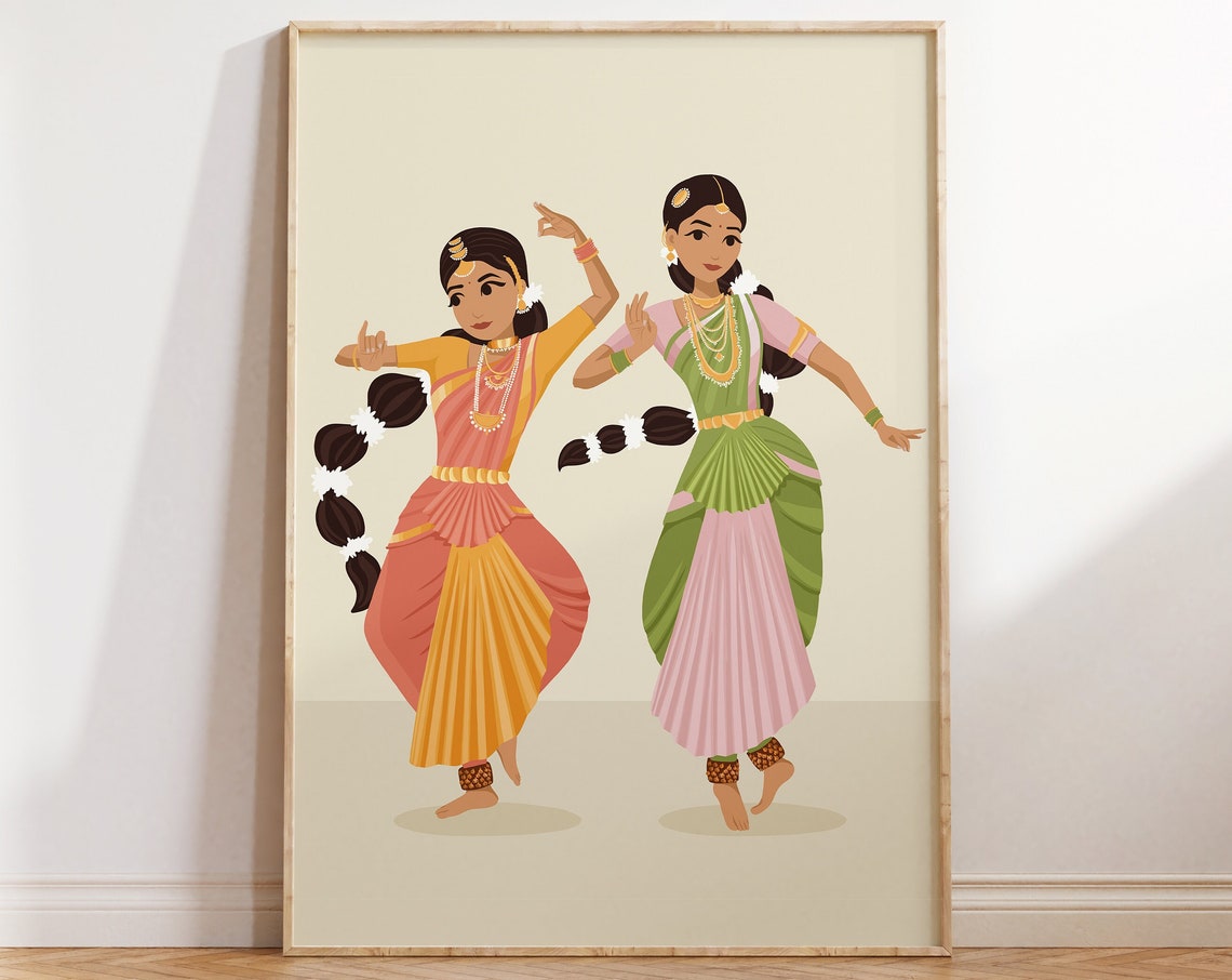Bharatanatyam Kids Art Indian Girls Room Art Desi Kids Desi Art Nursery Wall Art Childrens Room South Asian Indian Art Brown Girl