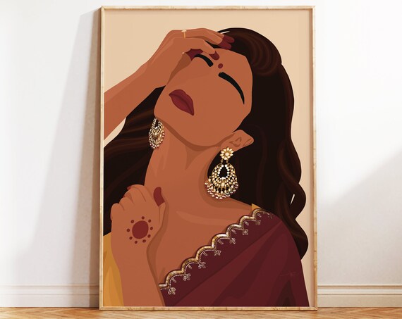 South Asian Woman In Saree - Desi Art