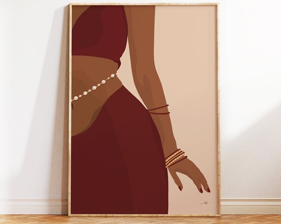 Indian Woman Portrait Art Print, South Asian Art