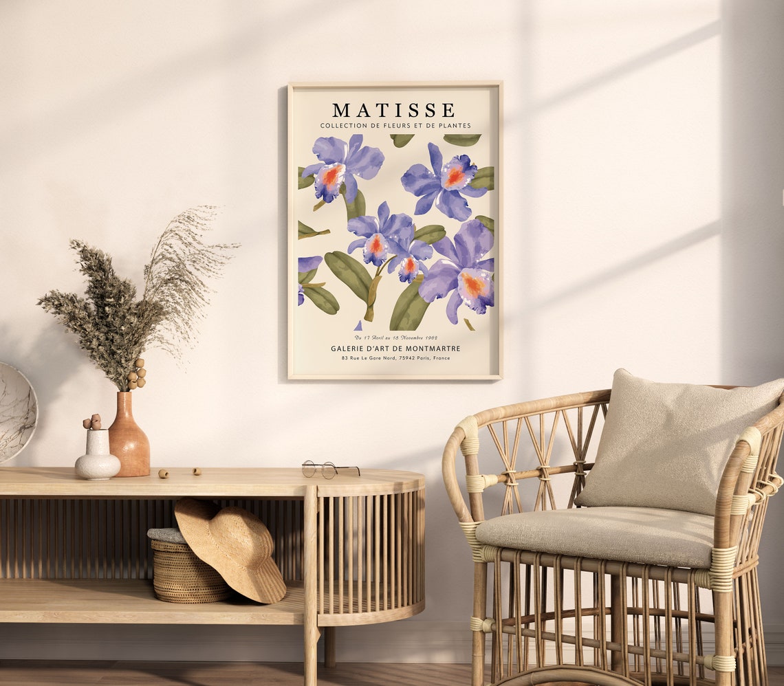 Matisse Flower Market Purple Orchid Botanical 1989 Exhibition Poster - Image 3