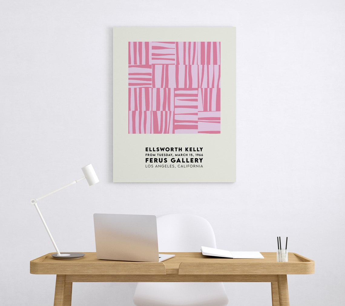 Ellsworth Kelly Pink Stripes Ferus Gallery Art Exhibition Poster - Image 4