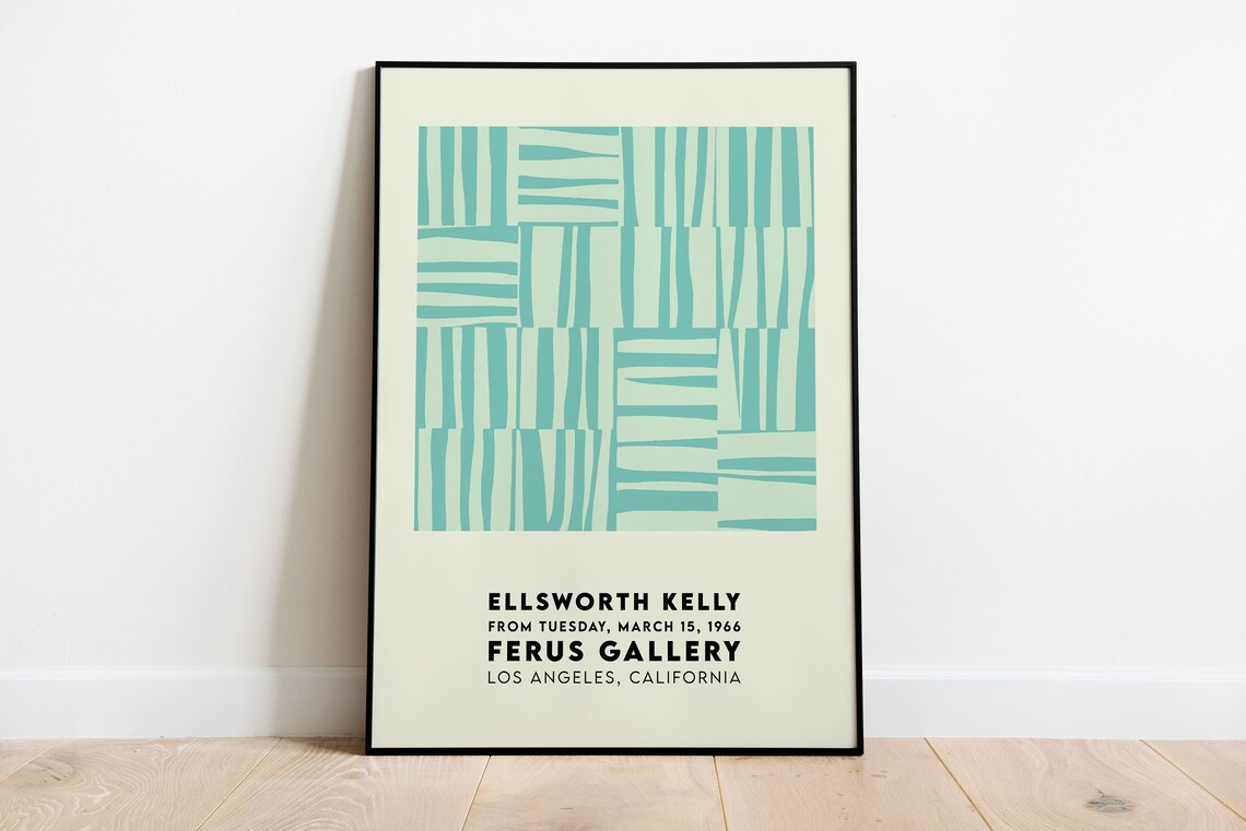 Ellsworth Kelly Mint Green Stripes Ferus Gallery Art Exhibition Poster - Image 5
