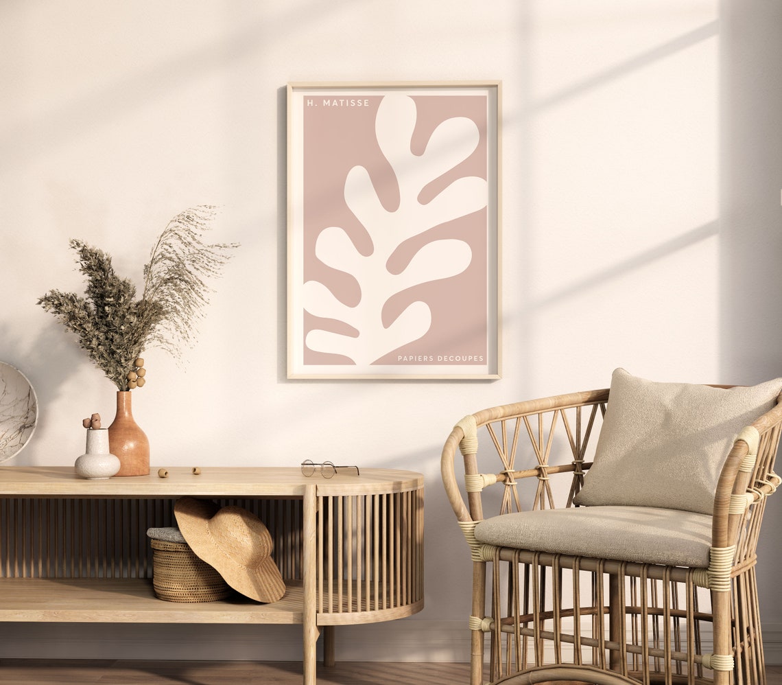 Henri Matisse Papiers Decoupes Poster Blush Pink White Leaf Cutout - Image 5