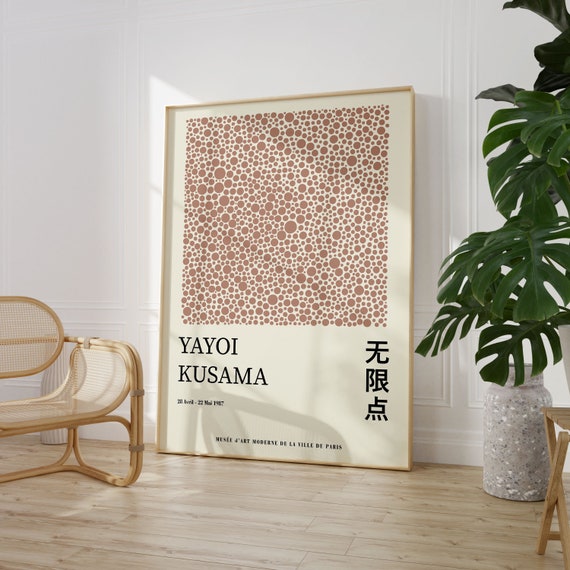 Yayoi Kusama Exhibition Poster Gallery Wall Art Kusama Print Kusama Nets Japanese Decor Printable Minimalist Poster