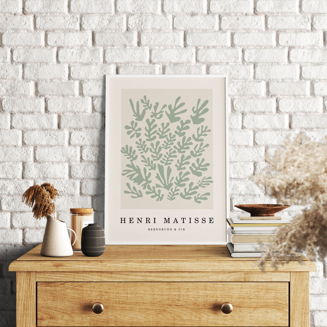 Henri Matisse Sage Green Cutout Fronds Boho Minimalist Poster - Image 5