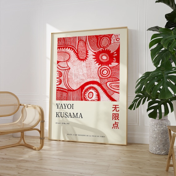 Yayoi Kusama Exhibition Poster, Japandi Decor Art Print