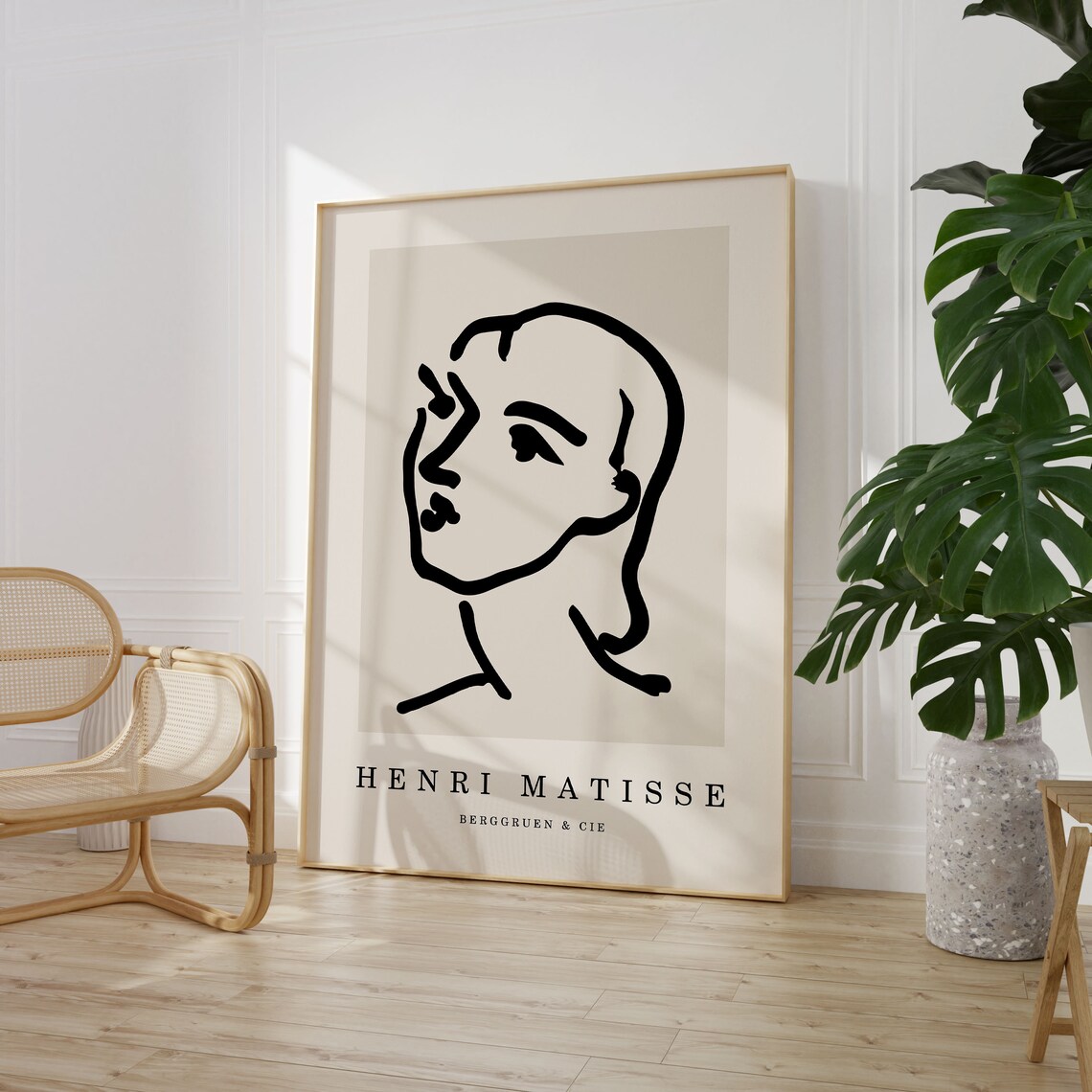 Henri Matisse Woman Sketch, Neutral Line Art Print