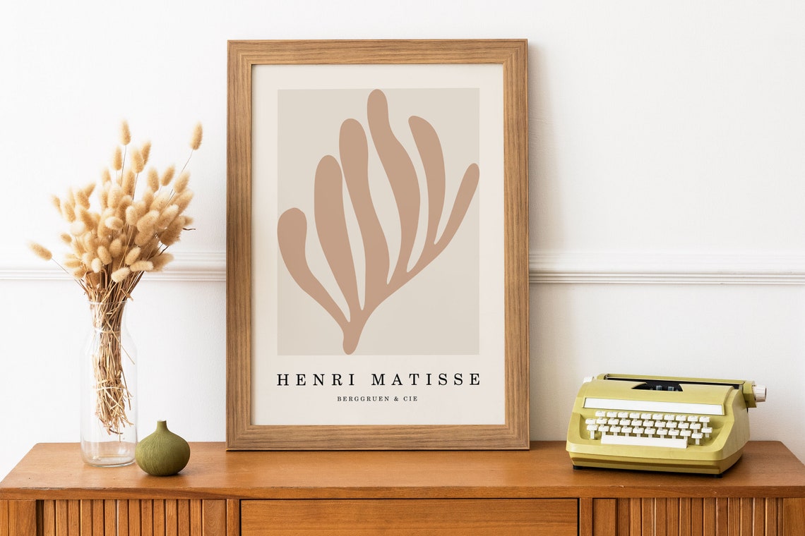 Henri Matisse Berggruen Cie Print Peach Leaf Cutout Minimalist Art - Image 4