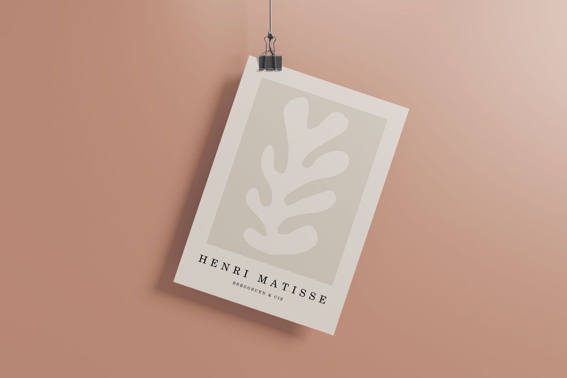 Henri Matisse White Cutout Frond Neutral Tone Minimalist Poster - Image 2