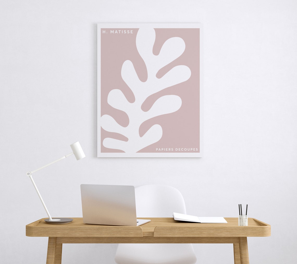 Henri Matisse Papiers Decoupes Poster Blush Pink White Leaf Cutout - Image 4