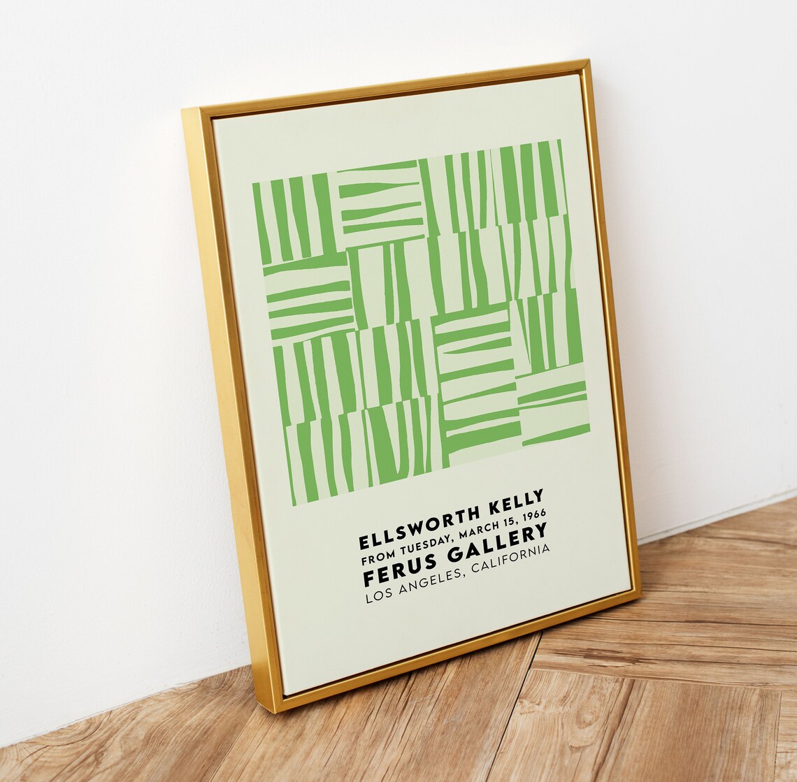 Ellsworth Kelly Exhibition Poster, Green Stripes Print - Image 2