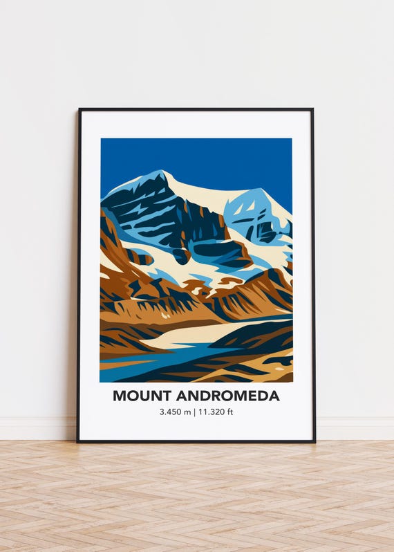 Mount Andromeda Art Print Modern Mountain Illustration