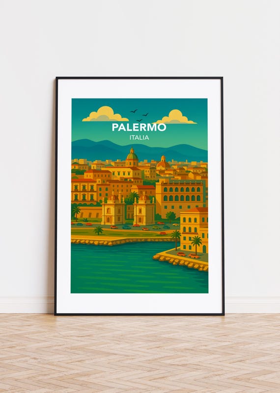 Palermo Italy Poster City Skyline Art Print