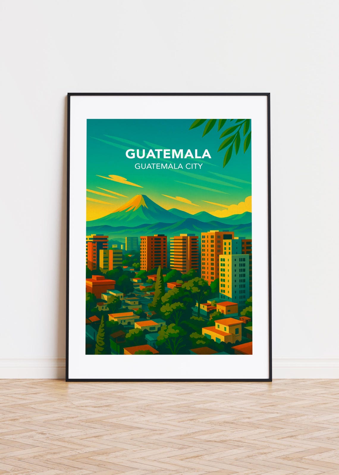 Guatemala City Poster Modern Travel Art Print