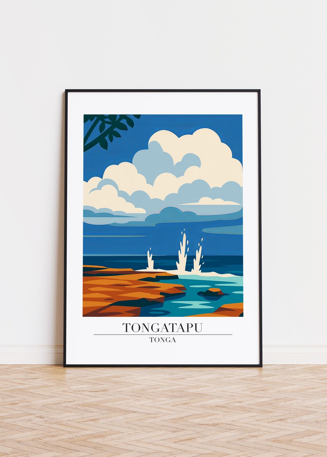 Tongatapu Travel Poster, Tonga Island Art Print
