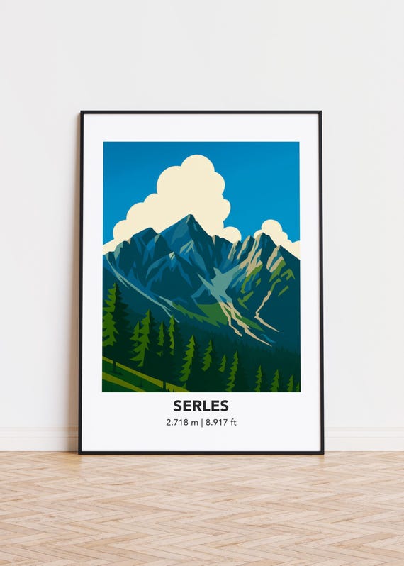 Serles Mountain Print Modern Minimalist Art Poster