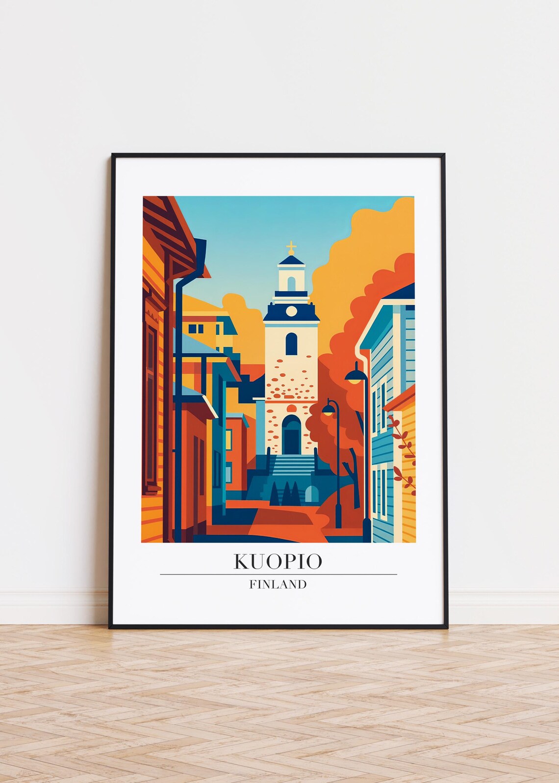 Kuopio Finland Poster, Modern City Illustration