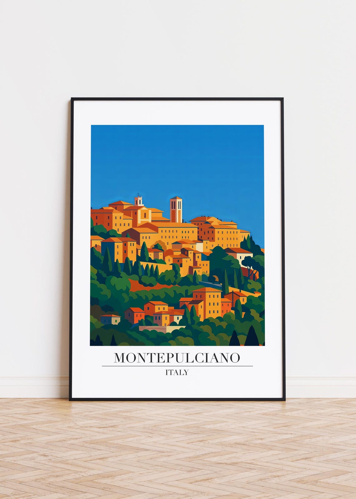 Montepulciano Italy Poster Skyline Silhouette Art Print