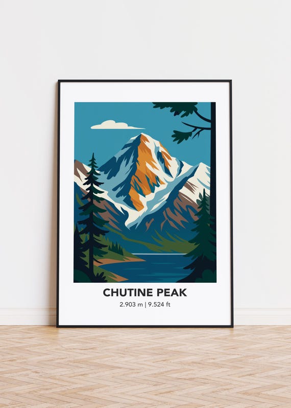 Chutine Peak Mountain Print Modern Minimalist Art Poster