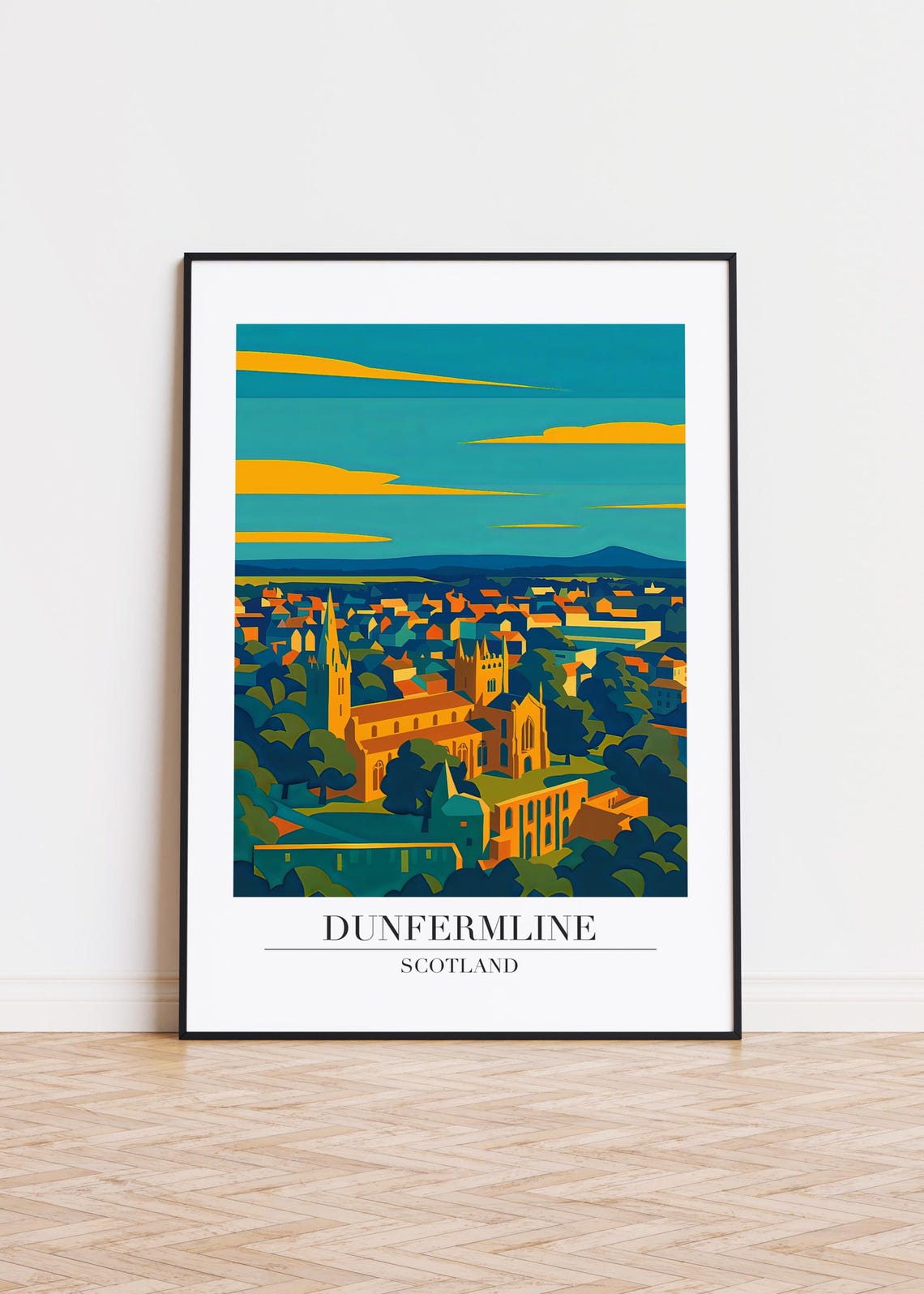 Dunfermline Scotland Poster City Skyline Art Print