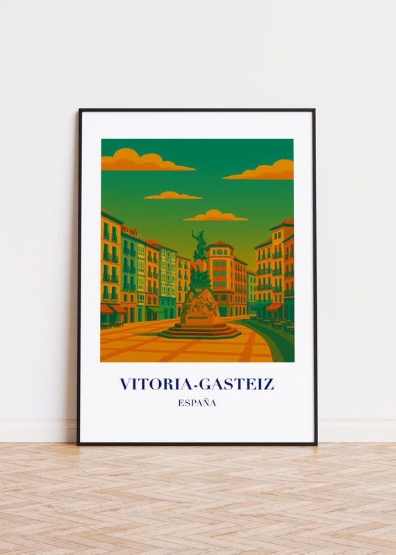Vitoriagasteiz Spain Modern City Poster Print
